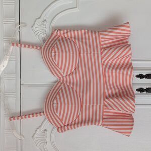 Albion Coral and White Striped Tankini Top